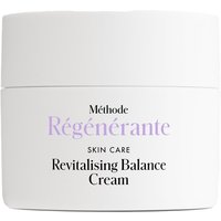 White jar of La Biosthetique Revitalising Balance Cream with purple and black text on the label.