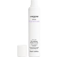 White cylindrical bottle of La Biosthetique Revitalising Hydro Cream with black text and removable cap, 50ml size.