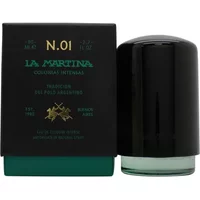 "La Martina Alpha Woods Intense Eau De Cologne 80ml, black cylindrical bottle with green accents and matching box"