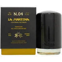 "La Martina Solar Musk Intense Eau De Cologne 80ml with black cylindrical bottle and matching box with gold accents"