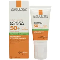 La Roche-Posay Anthelios Anti-Shine SPF 50+ tube with orange label and white cap, next to matching box.