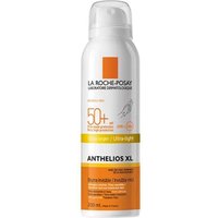 White La Roche-Posay Anthelios XL SPF50+ mist bottle with orange label and white cap, 200 ml size.