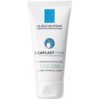 White tube of La Roche-Posay Cicaplast Barrier Repairing Cream, blue logo, black text, 50ml size.
