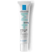 White tube of La Roche-Posay Effaclar Duo+M gel moisturizer with blue logo and black text, 40ml size.
