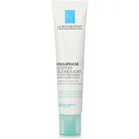 White tube of La Roche-Posay Hydraphase HA UV Light SPF 20 with blue cap and logo.