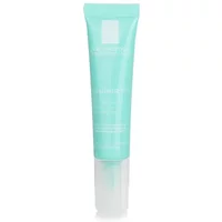 Aqua blue tube of La Roche-Posay Hydraphase Hyaluronic Acid Eye Cream with white cap and logo.