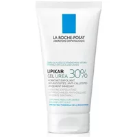 White tube of La Roche-Posay Lipikar Gel Urea 30% with blue logo and black text, 50ml size.