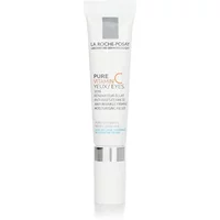 White tube of La Roche-Posay Pure Vitamin C Eyes Anti-Wrinkle Firming Filler with silver cap, 15ml.