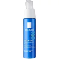Blue La Roche-Posay Toleriane Dermallergo Night Cream bottle with white pump, 40ml, for sensitive skin.