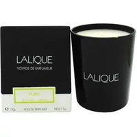Black Lalique Yuzu Shikoku Japon candle in sleek black glass with matching box, 190g size.