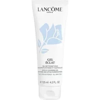 White Lancôme Gel Eclat tube with blue floral design, black text, 125ml size.