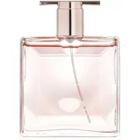 Clear Lancôme Idole Eau De Parfum 25ml bottle with rose gold cap and minimalist design.