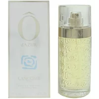 Lancôme O D'Azur Eau De Toilette 75ml, clear embossed bottle with silver cap, next to white box with blue accents.