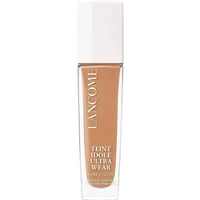 Lancôme Teint Idole Ultra Wear foundation in 420W, sleek glass bottle with white cap and gold lettering.