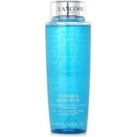 Blue Lancôme Tonique Douceur bottle, 400ml, with silver cap and white text detailing on the front.