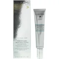 Lancôme Visionnaire 0.2% Retinol Night Concentrate, silver tube with pump, next to matching silver box.