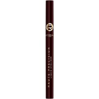 Dark maroon L'Oréal Paris liquid eyeliner pen with gold lettering and cap, labeled "Haute Precision 050 Bordeaux Cashmere."