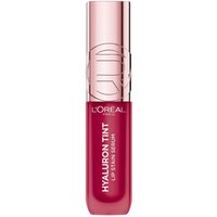 L'Oréal Paris Hyaluron Lip Stain Serum in Berry Julie, 5 ml, with a sleek metallic pink cap and bold berry tint.