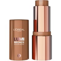 L'Oréal Paris Lumi Bronze Le Stick Soleil bronzer, metallic bronze tube, retractable stick, shade Toasted Sunlight, 9g.