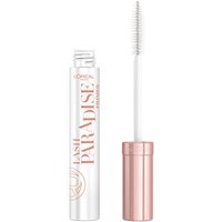 White and rose gold L'Oréal Paris Paradise Mascara Primer with a long, thin brush applicator.