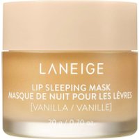 LANEIGE Lip Sleeping Mask in a beige jar with white text, vanilla scent, 20g capacity.