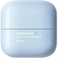 LANEIGE Water Bank Blue Hyaluronic Moisture Cream in a light blue square jar with rounded edges, 50ml capacity.