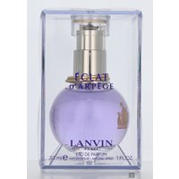 Lanvin Eclat D'Arpege 30ml perfume in a round purple bottle with silver cap, encased in a clear rectangular box.