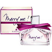 Lanvin Marry Me! Eau de Parfum 75ml, clear bottle with purple ribbon and matching box, floral scent for her.
