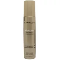 L'Anza Healing Blonde Boost Pre Treatment, beige 200ml bottle with black text and logo, sleek cylindrical design.