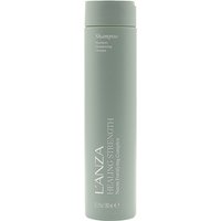 L'Anza Healing Strength Shampoo 300ml in a sleek, light green cylindrical bottle with white text.