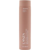 L'Anza Healing Volume Shampoo 300ml in a sleek, matte beige bottle with white text and a rounded cap.