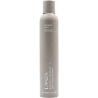 L'Anza KHO Finishing Spray 350ml in a sleek matte gray bottle with white text and a smooth cylindrical cap.