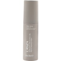 L'Anza KHO Lustrous Shine Spray 100ml, sleek gray bottle with white text and a rounded cap.