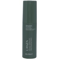 Dark green L'Anza Scalp Therapy Stimulating Treatment bottle, 100ml, with white text and sleek cylindrical design.