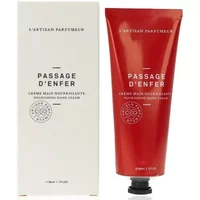 Red tube of L'Artisan Parfumeur Passage D'Enfer hand cream, 50ml, with white box packaging.