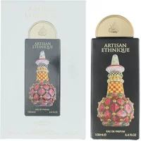 Lattafa Artisan Ethnique Eau De Parfum 100ml, ornate bottle with colorful geometric patterns and gold cap.