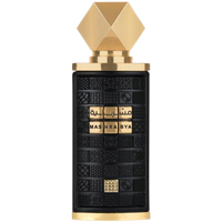 Lattafa Mashrabya Eau de Parfum, 100ml, black textured bottle with gold geometric cap and accents.