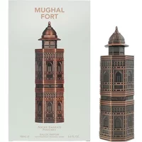 Lattafa Niche Emarati Mughal Fort Eau De Parfum 100ml, ornate tower-shaped bottle with intricate architectural design.