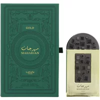 Lattafa Pride Maharajan Gold Eau De Parfum 100ml with ornate green box and geometric patterned bottle.