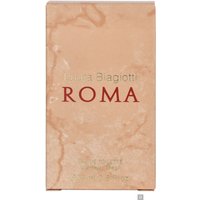 Laura Biagiotti Roma Eau de Toilette Spray 25ml in a peach marble-patterned box with red lettering.
