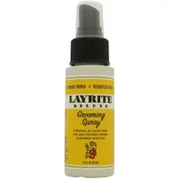 Layrite Grooming Spray 56ml bottle, yellow label, black cap, pump dispenser, for flexible hold and natural shine.