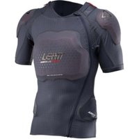 Black Leatt 3DF AirFit Lite Evo Body Tee with padded chest, shoulders, and short sleeves, featuring logo on chest.
