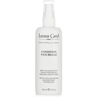 White Leonor Greyl 150ml heat protective styling spray bottle with black text and spray nozzle.