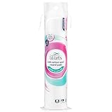Lil-Lets cotton wool round pads in a clear plastic pack with pink and teal design, 100 count, organic and dermatologically tested.