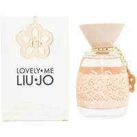 Liu-Jo Lovely Me Eau De Parfum 100ml, pink bottle with floral pattern, gold charm, and matching cap.