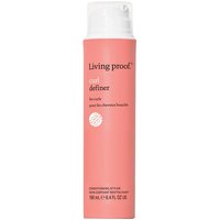 Pink Living Proof Curl Definer bottle, 190ml, with white pump top and minimalist branding.