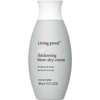 Gray bottle of Living Proof Full Thickening Blow-Dry Cream, 109ml, with white cap and minimalist text design.