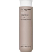 Beige Living Proof No Frizz Conditioner bottle, 236ml, with white cap and minimalist text design.