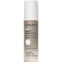 Living Proof No Frizz Smooth Styling Serum in a sleek, frosted bottle with a white cap, 45ml size.