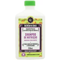 Lola Bedita Ghee Pineapple & Shea Butter Nutrition Shampoo, 250ml white bottle with green cap and colorful label.